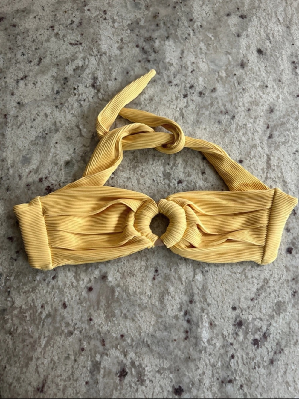 Yellow Halter Ring Bikini Top - Women's Swim